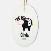 HOLSTEIN COW Persoonlijke kerstversiering Keramisch Ornament (Links)