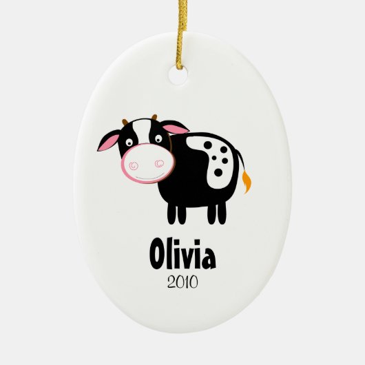 HOLSTEIN COW Persoonlijke kerstversiering Keramisch Ornament (Voorkant)