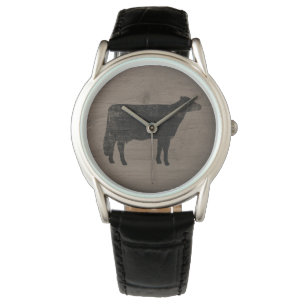 Holstein Cow Silhouette Horloge