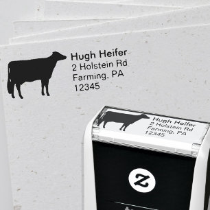 Holstein Cow Silhouette Return Address Zelfinktende Stempel