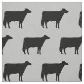 Holstein Cow Silhouettes Pattern Black and Grey Stof (Swatch)