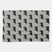 Holstein Cow Silhouettes Pattern Black and Grey Theedoek (Horizontaal)