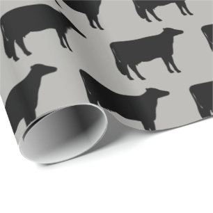 Holstein Cow Silhouettes Pattern Cadeaupapier