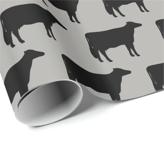 Holstein Cow Silhouettes Pattern Cadeaupapier (Rol Hoek)