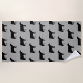 Holstein Cow Silhouettes Pattern Grey and Black Strandlaken (Voorkant)