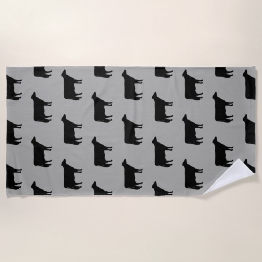 Holstein Cow Silhouettes Pattern Grey and Black Strandlaken (Voorkant)