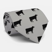 Holstein Cow Silhouettes Pattern Grey and Black Stropdas (Opgerold)