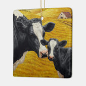 Holstein Cows and Old Wood Barn Keramisch Ornament (Links)