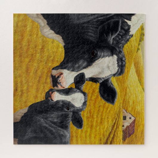 Holstein Cows and Old Wood Barn Legpuzzel (Horizontaal)