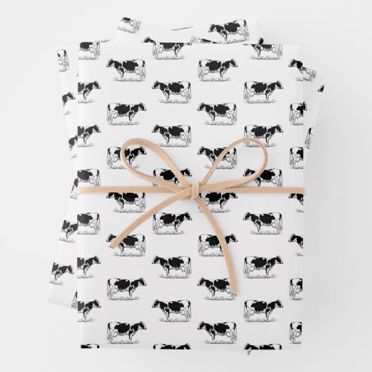 Holstein Cows CUSTOM ACHTERGROND COLOR Inpakpapier Vel (In situ)