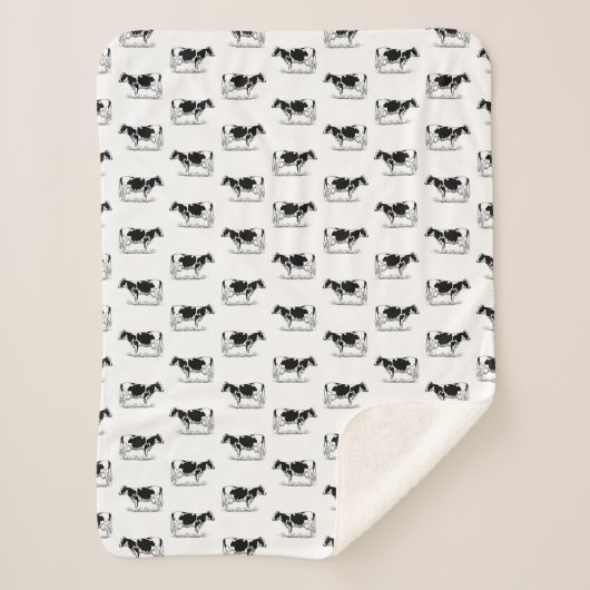 Holstein Cows CUSTOM BG COLOR Sherpa Deken (Voorkant)