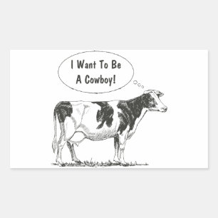 Holstein dacht dat koe het aanpast rechthoekige sticker