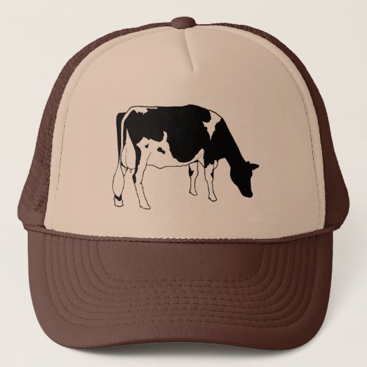 Holstein Dairy Cow, Freehand Line Drawing Trucker Pet (Voorkant)