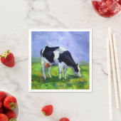 Holstein Dairy Koe, Boer, Kattenman, Schilderij Servet (Insitu)