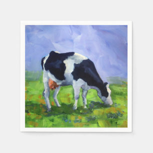 Holstein Dairy Koe, Boer, Kattenman, Schilderij Servet