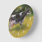 Holstein Dairy Koe: Oliepastel Ronde Klok (Hoek)