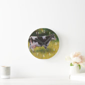 Holstein Dairy Koe: Oliepastel Ronde Klok (Huis)