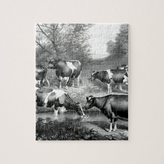 Holstein Frezische koe Frezische koeien Legpuzzel (Verticaal)