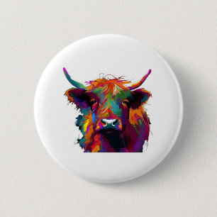 Holstein Friese Koe - Schattigee Koe - Gift voor K Ronde Button 5,7 Cm