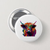 Holstein Friese Koe - Schattigee Koe - Gift voor K Ronde Button 5,7 Cm (Voorkant /achterkant)