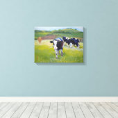Holstein Friesian Koeien en Landschap Painting Canvas Afdruk (Insitu (Houten vloer))