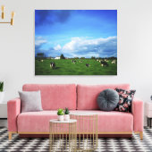 Holstein-Friesian Rundvee nabij Thurles, Co. Canvas Afdruk (Insitu (Woonkamer))