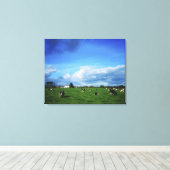 Holstein-Friesian Rundvee nabij Thurles, Co. Canvas Afdruk (Insitu (Houten vloer))