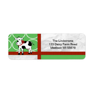 Holstein Holiday Kerstwijn Cartoon Etiket
