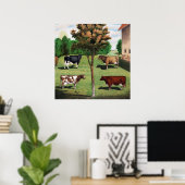 Holstein, Jersey, Ayrshire & Shorthorn koeien Poster (Thuiskantoor)
