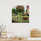 Holstein, Jersey, Ayrshire & Shorthorn koeien Poster (Keuken)