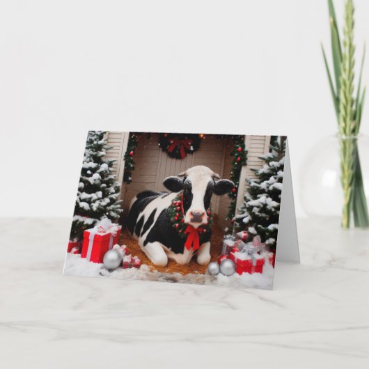 Holstein klaar voor kerst! feestdagen kaart (Voorkant)