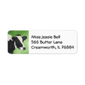 Holstein koe adreslabel etiket (Voorkant)