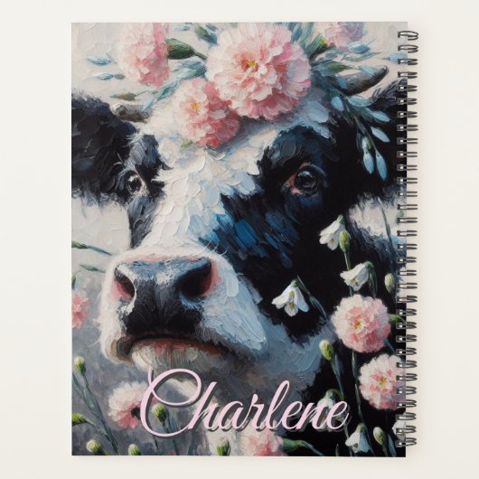 Holstein Koe Bloemen Boerderij Boerderij Gepersona Planner (Achterkant)