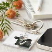 Holstein Koe Boerderij Animal Dairy Black & White Sleutelhanger (Voorkant Rechts)