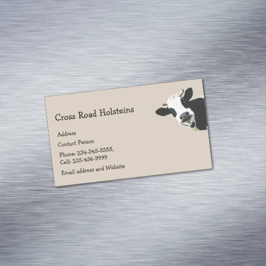 Holstein Koe Breeder Dairy Boerderij Humor Magnetisch Visitekaartje (Voorbeeld)