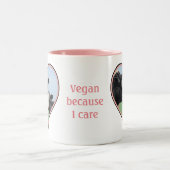 Holstein Koe & Calf Pink Heart Vegan Tweekleurige Koffiemok (Center)