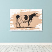 Holstein koe canvas afdruk (Insitu (Houten vloer))