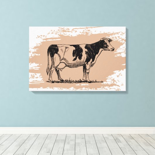 Holstein koe canvas afdruk (Insitu (Houten vloer))