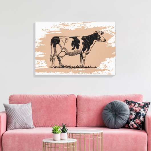 Holstein koe canvas afdruk (Insitu (Woonkamer))