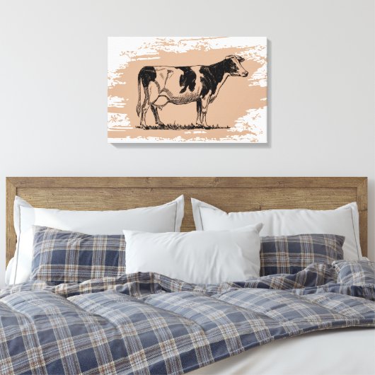 Holstein koe canvas afdruk (Insitu (Slaapkamer))