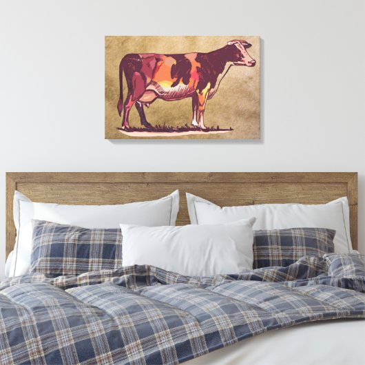 Holstein Koe Canvas Afdruk (Insitu (Slaapkamer))