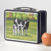 Holstein Koe & Cute Calf in zomerperiode (In situ)