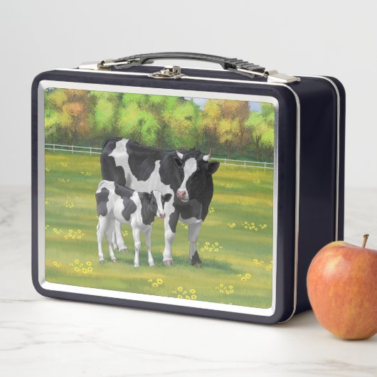 Holstein Koe & Cute Calf in zomerperiode (In situ)