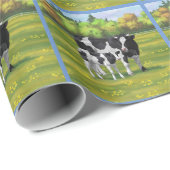 Holstein Koe & Cute Calf in zomerperiode Cadeaupapier (Rol Hoek)