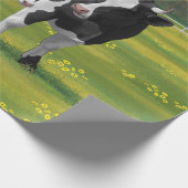 Holstein Koe & Cute Calf in zomerperiode Cadeaupapier (Hoek)