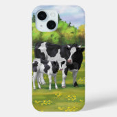 Holstein Koe & Cute Calf in zomerperiode Case-Mate iPhone Case (Achterkant)