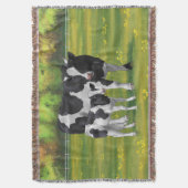 Holstein Koe & Cute Calf in zomerperiode Deken (Voorkant Verticaal)