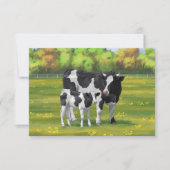Holstein Koe & Cute Calf in zomerperiode Kaart (Voorkant)