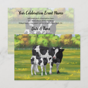 Holstein Koe & Cute Calf in zomerperiode Kaart