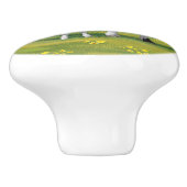 Holstein Koe & Cute Calf in zomerperiode Keramische Knop (Zijkant)